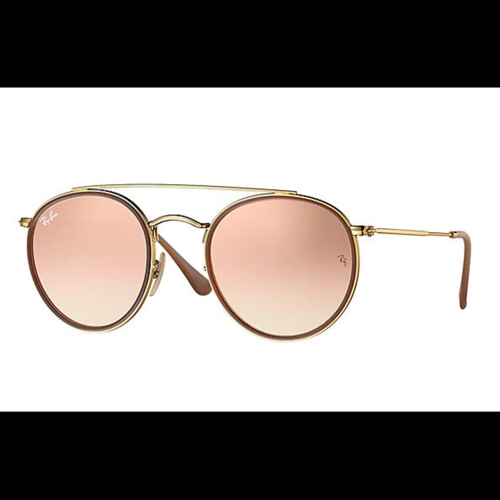 Sunglasses Ray-Ban Round Double Bridge Gold